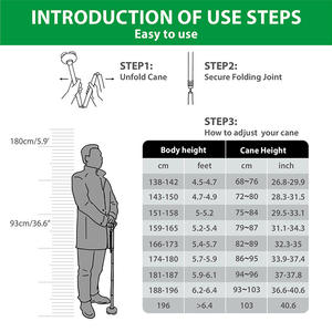 Folding <span class=keywords><strong>LED</strong></span> <span class=keywords><strong>Light</strong></span> <span class=keywords><strong>Walking</strong></span> <span class=keywords><strong>Cane</strong></span> para homens mulheres portátil ajustável Lightweight Free Standing Strap Bolsa de transporte para homens e mulheres - Product Image 4