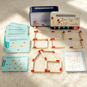 Puzzle in Legno Montessori <span class=keywords><strong>con</strong></span> Fiammiferi, Gioco di Logica e Motricità Fine per Bambini 3-7 Anni - Product Image 1