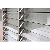 Prix d'usine cadre en aluminium persienne aveugle en verre dépoli volet étanche à la pluie ventilé avec maille anti-moustiques
