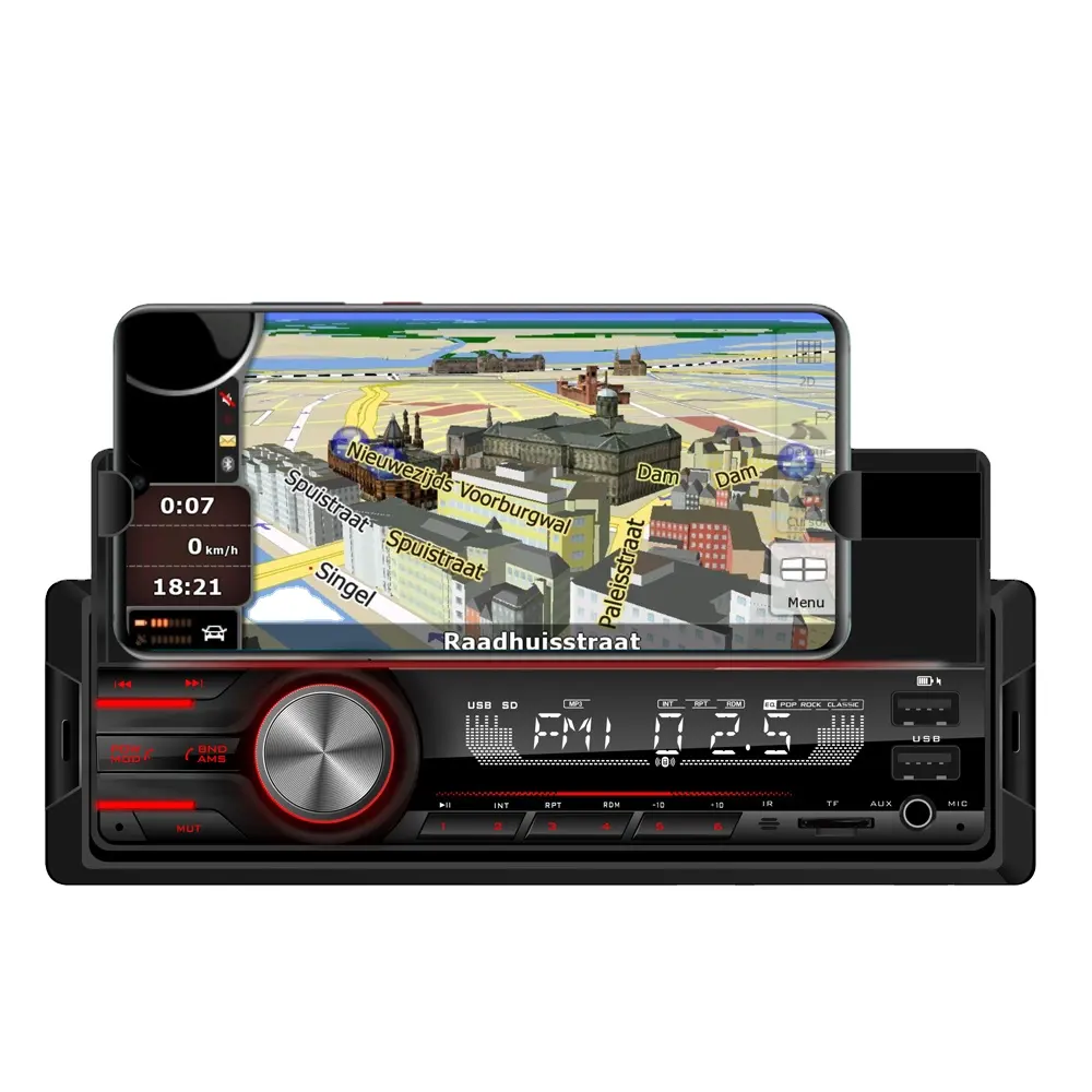 Amprime — lecteur stéréo quatre tons de voiture, Radio FM, musique, Audio, Double USB/SD, avec entrée AUX, encastrable dans tableau de bord