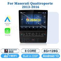 Autoradio multimédia Carplay Auto 10.26 pouces pour Maserati Quattroporte 2004-2020 Qualcomm 665 Android 13 8 cœurs GPS Navigation DSP