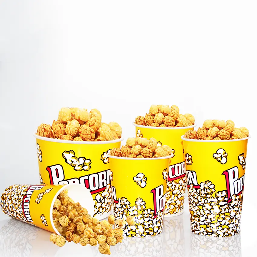 Enorme spazio usa e getta carta Popcorn contenitori secchio tazza di carta per Popcorn di buona qualità