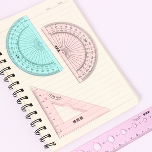 Trường Văn Phòng Phẩm Nguồn Cung Cấp Thân Thiện Với Môi 4-Mảnh Hình Học Thiết Lập PVC Trong Suốt Cai Trị 15Cm 20Cm Thẳng Tam Giác Cai Trị Thước Thước - Product Image 5