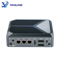 Mini PC sin ventilador Tel J6412 Quad Core Triple 2,5G LAN DDR4 RAM Triple pantalla 4K USB 3,0 M.2 ranuras computadora integrada
