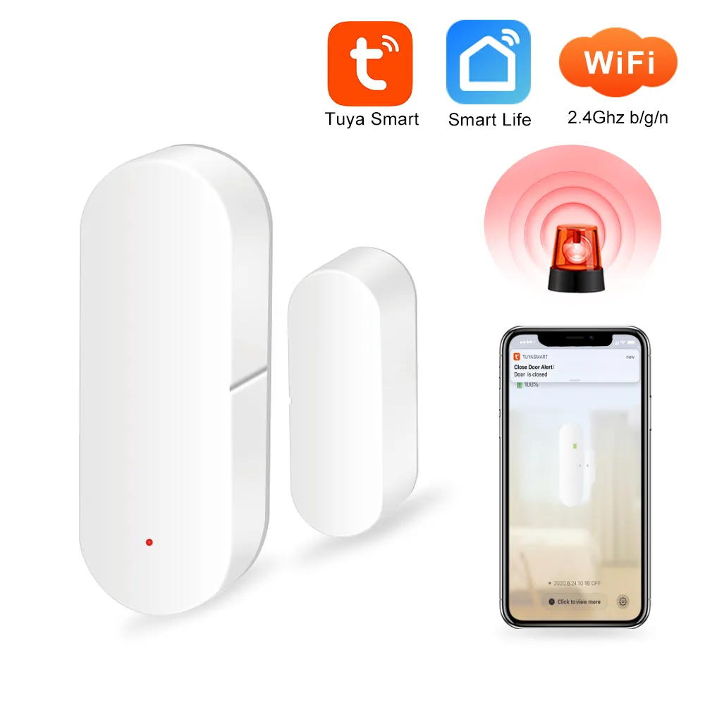 TUYA Alarm WIFI Smart door sensor Smart Door/Window Sensor For Home Alarm System Control Tuya smart App