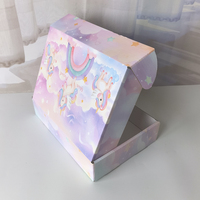 Caja de Envío de Cartón Corrugado Impresa con Diseño de Unicornio Arcoíris a Todo Color para Empaque de Regalos