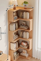 Étagère d'angle sur pied de style antique, meuble de rangement multi-niveaux au design robuste pour salon