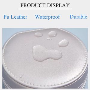 Wholesale Small Round Shape Pu Leather Jewelry Organizer <b>Box</b> Earring Ring Display <b>Box</b> Women Travel Jewelry <b>Storage</b> case - Product Image 6