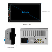 Podofo Double Din Voiture Lecteur MP5 7 pouces Autoradio Autoradio Sans Fil Carplay & Android Auto Voiture AudioType-C EQ Usine Vente en Gros