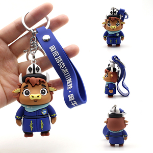 Tùy Chỉnh 3D Phim Hoạt Hình Dễ Thương PVC Móc Khóa Ánh Sáng Màu Xanh Búp Bê Keyring Quà Tặng Với Logo Cá Nhân 16 Năm Nhà Sản Xuất - Product Image 2