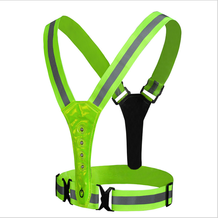 LED Reflective Vest Safety Outdoor Running High Visibility Reflector Clothing safety vest with led light