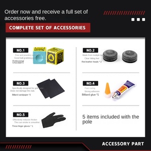 Queue de billard chinoise en fibre de carbone, tête fine, style 8 points noirs, à neuf queues, avec structure en 12 parties et étui de transport TS01 - Product Image 3