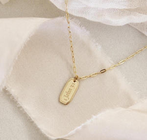 สร้อยคอสแตนเลสสตีลชุบทอง PVD สลักข้อพระคัมภีร์คริสเตียน ของขวัญสำหรับลูกสาวที่รัก สร้อยคอ "ทายาทของพระเจ้า" - Product Image 5