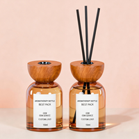 Bouteilles diffuseurs de parfum écologiques 150 ml, personnalisées, en verre, avec couvercle en liège imprimé sérigraphie, pour la maison