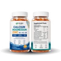 60 Comprimés Gommeux Calcium Magnésium Zinc Vitamine D3 K2 B6 pour la Force Osseuse – Complément OEM ODM Emballage Personnalisé