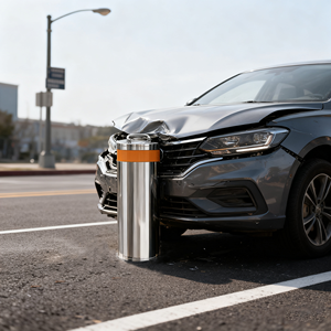 أعمدة حماية خارجية يدوية قابلة للرفع، عمود كهربائي قابل للسحب، حاجز أرضي لمواقف السيارات، تحكم يدوي، من الفولاذ المقاوم للصدأ - Product Image 1