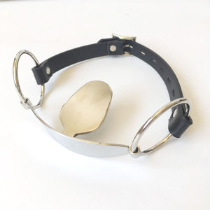 Morsure équestre en acier inoxydable réglable avec harnais en cuir et abaisse-langue – Jouets sexuels pour adultes - Product Image 1