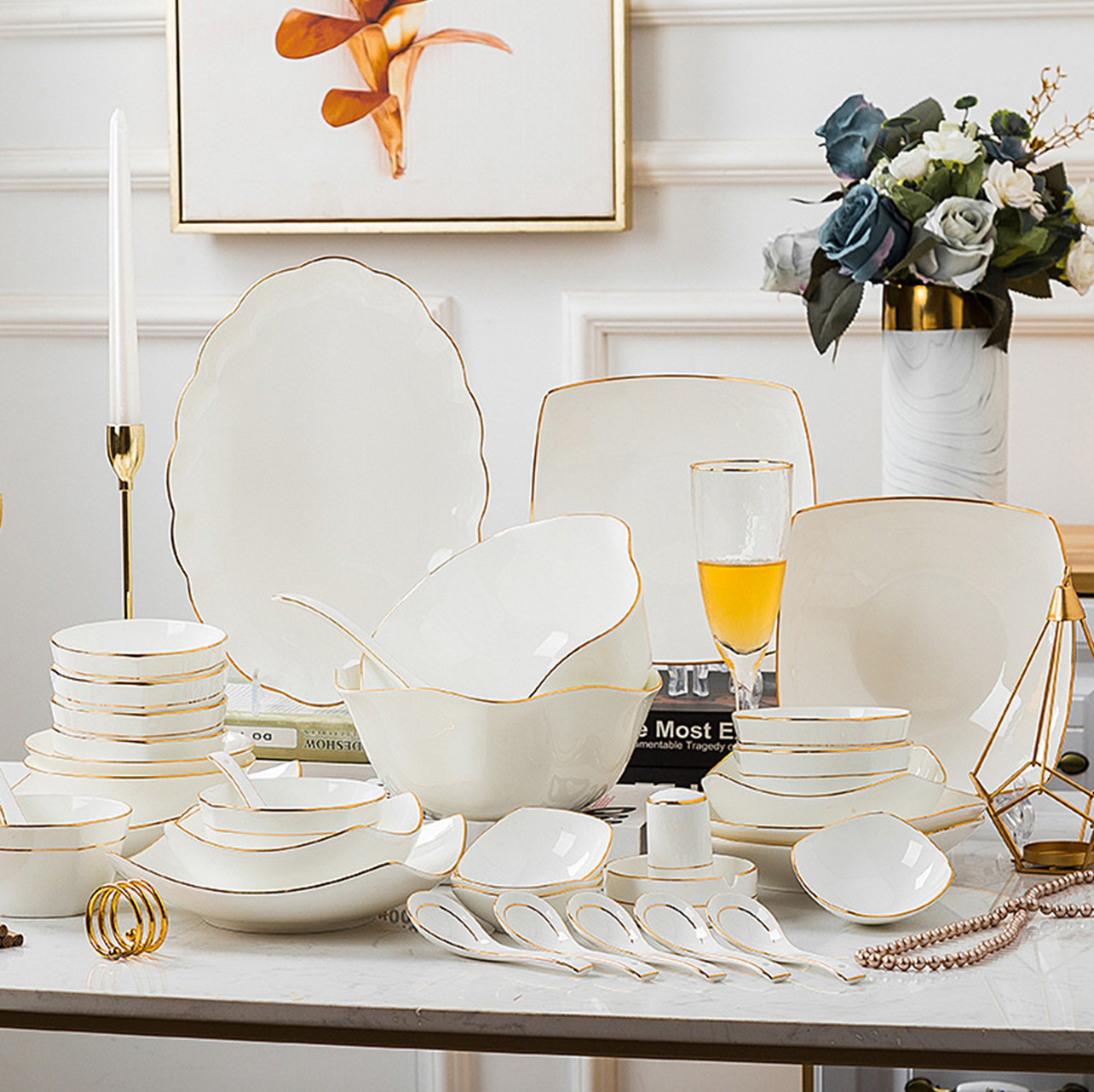 Bone China Unbreakable Dinner Sets Elegant Durable