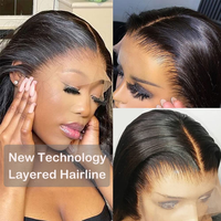 Perruque Lace Front 30 pouces en Cheveux Brésiliens Vierges 100% Naturels, Lisse, HD Transparente, Pré-épilée avec Baby Hair, pour Femmes Noires