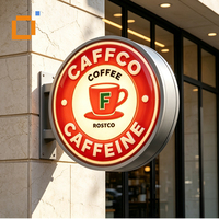 Boîte lumineuse extérieure en aluminium avec logo personnalisé ODM, anti-décoloration, pour la publicité dans les cafés, restaurants, magasins de détail, affichage mural