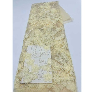 Nuevos Productos en Oferta, Precio al por Mayor, Tela con Flores 3D para Vestidos, Lentejuelas, Encaje Francés, <span class=keywords><strong>Ropa</strong></span> <span class=keywords><strong>de</strong></span> Encaje - Product Image 5