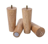 Pieds de meubles cylindriques et ovales en bois massif de remplacement pour tables et chaises MiWood Brand Set