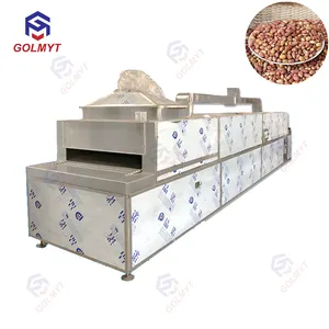 Industrial conveyor belt continuous microwave sesame seeds drying and roasting equipment