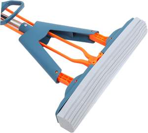 Portable Self Squeeze Short Mini Mop Portable Mini Mop for Bathroom Kitchen Desktop Glass and Car Window - Product Image 3