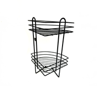 Étagère d'angle triangulaire à 2 niveaux en fil métallique, pour comptoir ou fixation murale, organisateur de rangement pour salle de bain et cuisine