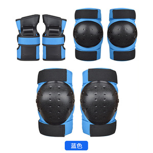 Ensemble de protection pour le patinage à roulettes pour enfants, coudières et genouillères, absorption des chocs, bleu noir, protection sportive unisexe - Product Image 4