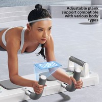 Planche de pompes intelligente avec bandes de résistance - Système de ciblage musculaire pliable 14-en-1 - Équipement de gym à domicile en ABS écologique