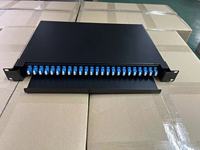 1U 19 "12 inti kerangka distribusi serat optik 12 port Lc Sc Panel Patch serat optik 24 Port penutup serat optik
