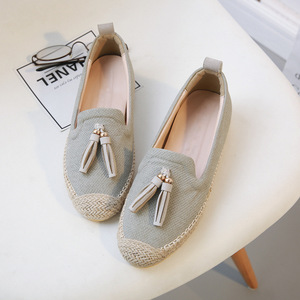 Chaussures plates pour femmes en raphia tressé, lin et <span class=keywords><strong>corde</strong></span> de chanvre, style mocassins et espadrilles, pour la marche décontractée et le quotidien, vente en gros - Product Image 2