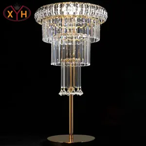 Xinyuanxing Exquisite Wedding Table Centerpiece Light Candle Holder Crystal Flower Stand