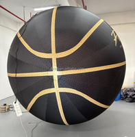 Ornement gonflable géant de basket-ball 3m en taffetas de polyester avec lumières LED et télécommande pour décoration extérieure sur le thème de l'amour