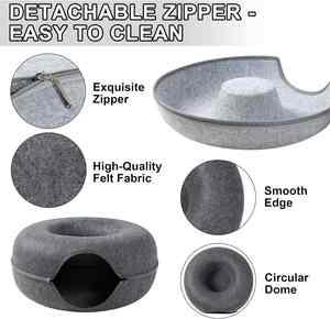 Detachable Round Indoor Pet Cat Tunnel Donut <b>Bed</b> for <b>Dog</b> <b>Small</b> Pets Felt Cat Cave House and Condos Play Tunnels Cat Tunnel <b>Bed</b> - Product Image 5
