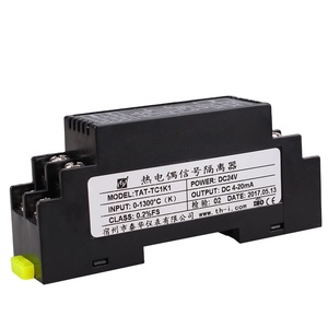Módulo transmisor de temperatura de termopar de montaje en riel DIN <span class=keywords><strong>K</strong></span> <span class=keywords><strong>S</strong></span> J 4-20mA aislador de señal de voltaje de corriente 0-10V Material plástico - Product Image 3