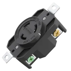 Body Cover 20A 125V Twist-lock Outlet Outstanding Resistance Heavy-duty Nylon Receptacle Outlet In-wall Outlet,wall Socket Black