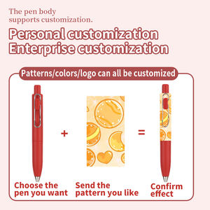 Papeterie <span class=keywords><strong>Kawaii</strong></span>, impression de logo personnalisé, design macaron, stylo gel promotionnel en plastique, encre noire 0,5 mm, impression UV, laminage personnalisé - Product Image 2