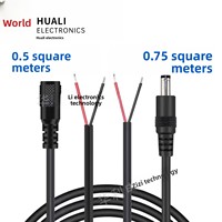 Cable de Extensión de Alimentación de Cobre Puro Engrosado con Conector DC Macho-Hembra y Cables Macho y Hembra 5521/25 mm Sin Aislamiento
