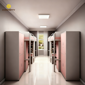 Lit superposé moderne pour étudiants avec bureau intégré, structure métallique démontable pour dortoir, <span class=keywords><strong>appartement</strong></span> ou chambre. - Product Image 1