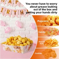 Barquettes alimentaires jetables multi-motifs en papier anti-graisse pour anniversaires, soirées cinéma et toutes les célébrations
