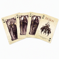 Cartes à Jouer Gothiques Fantastiques OEM ODM DEMON, 54 Cartes/Deck, Finition Parchemin Vieilli, Boîte Personnalisée avec Logo, Coins Arrondis, Papier Familial