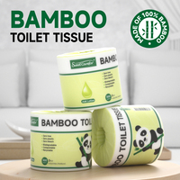 Sweet Carefor Zero Plastic 100% Papier toilette en bambou Emballage sans plastique Rouleau de toilette en bambou Lotion écologique Rouleaux de toilette