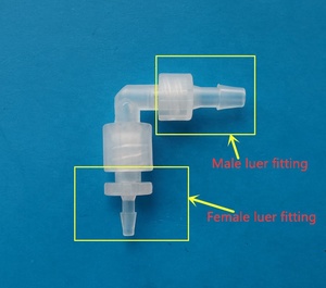 Kunststoff bogen <span class=keywords><strong>L</strong></span> 90-Grad-Stecker Buchse Luer Lock Stecker Kombi Stecker auf Buchse Luer Koppler Adapter - Product Image 4