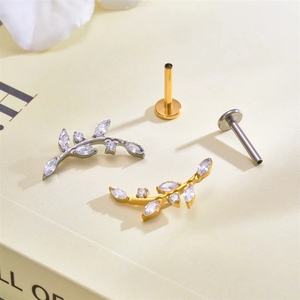 <span class=keywords><strong>Orecchini</strong></span> Labret in Titanio G23 16G con Zirconi Multi-Stile, Piercing alla Moda per Naso, Labbra, Trago, Elica, Daith, Lobo, Gioielli per il Corpo - Product Image 4