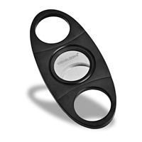 CIGARLOONG Couteau à cigares en acier inoxydable, accessoires pour cigares, ciseaux à cigares en métal, coupe-cigares à double lame à tête ronde en cuir