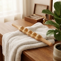 Bâton de massage Gua Sha en bois de hêtre à double extrémité, outil de massage musculaire pour le corps et le visage