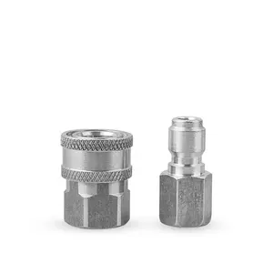 High-pressure water gun outlet pipe middle conversion quick plug butt high-pressure water pipe 3/8 quick connector union fitting