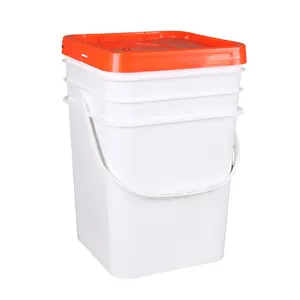 5 Gallon 20 L Tall Thick wall Plastic Box with Tamper-proof Lid